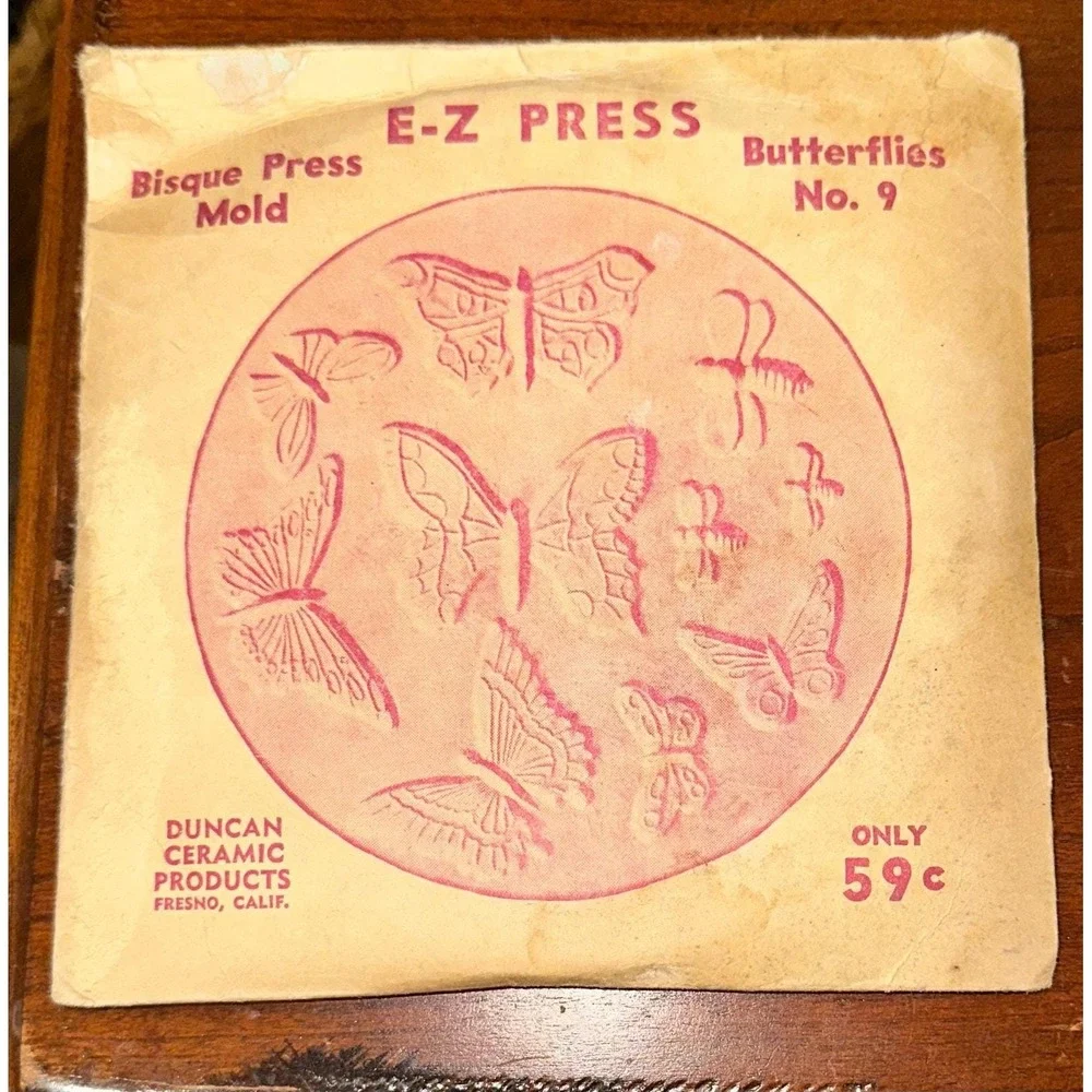 Vintage 1950's Duncan Bisque Mold EZ Press No.‎ 9 Butterflies NEW
